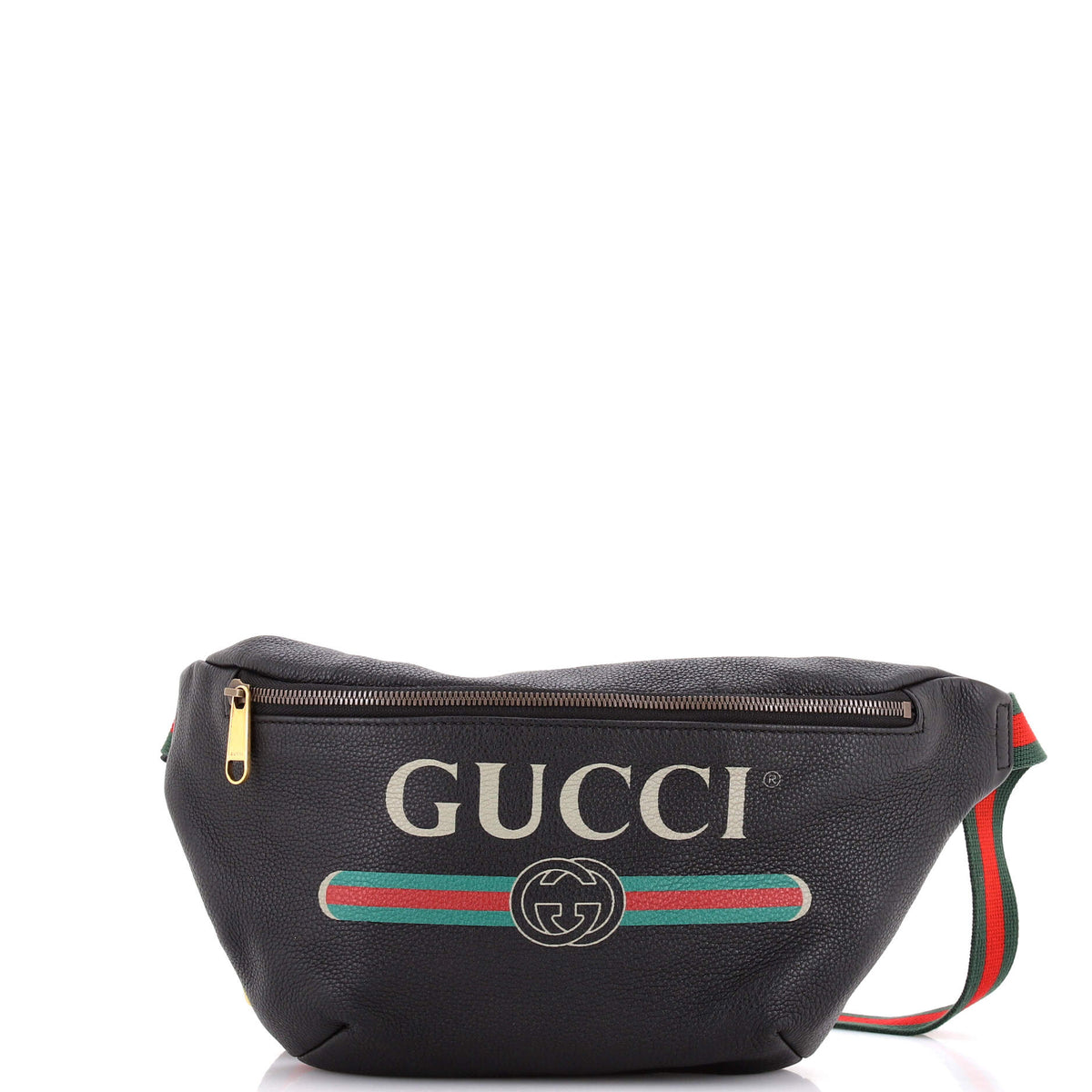 Gucci GUCCI Logo Belt Bag Printed Leather Medium