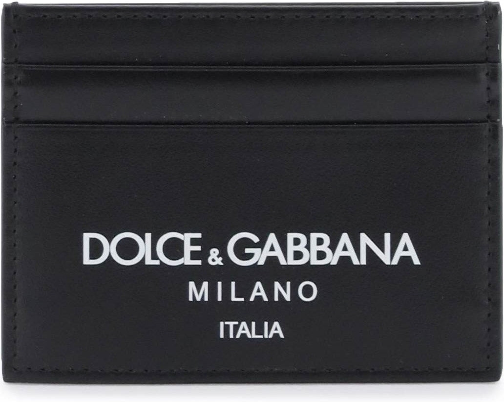Dolce & Gabbana Men's Logoprint Leather Cardholder in Black | Size UNICA | BP0330AN244