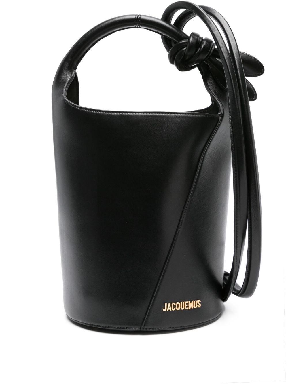 Jacquemus Women's Le Petit Tourni Leather Bucket Bag in Black | Size UNI | 245BA366