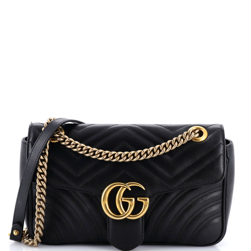 GUCCI GG Marmont Flap Bag Matelasse Leather Medium