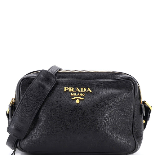 PRADA Double Zip Camera Bag Vitello Phenix Medium