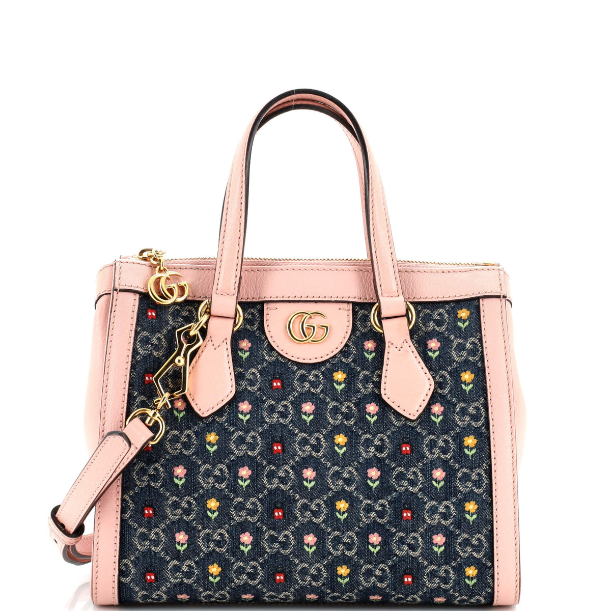 Gucci GUCCI Ophidia Top Handle Tote Printed GG Denim Small