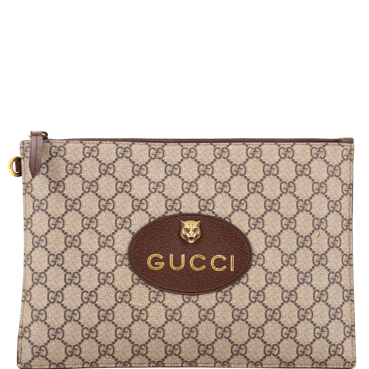 Gucci GUCCI Neo Vintage Wristlet Pouch GG Coated Canvas