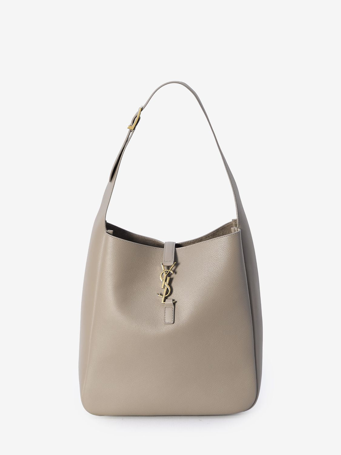 Saint Laurent Women's Large Le 5 Ã 7 Dusty Leather Bag in Grey | 753837AAAUQ