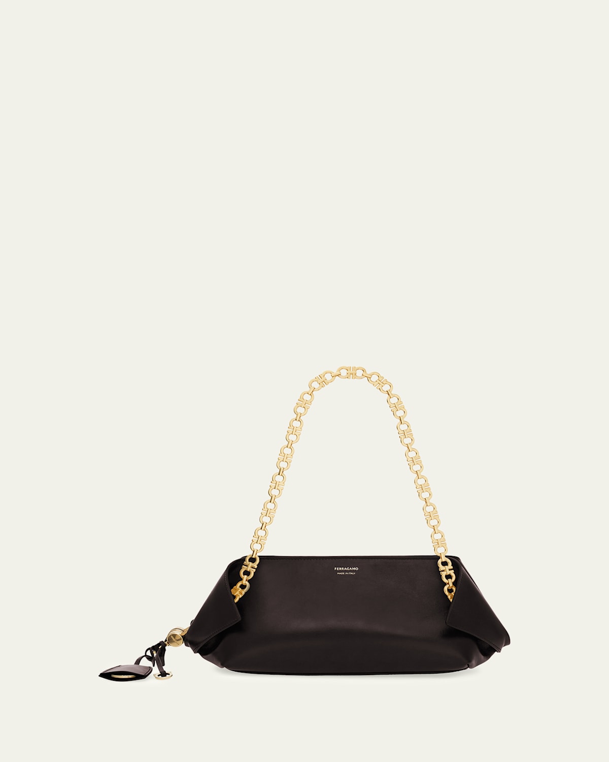 Ferragamo Scarf Smooth Leather Gancio Shoulder Bag