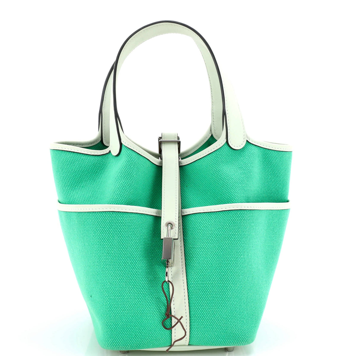 Herm?s Cargo Picotin Lock Bag Canvas and Swift PM