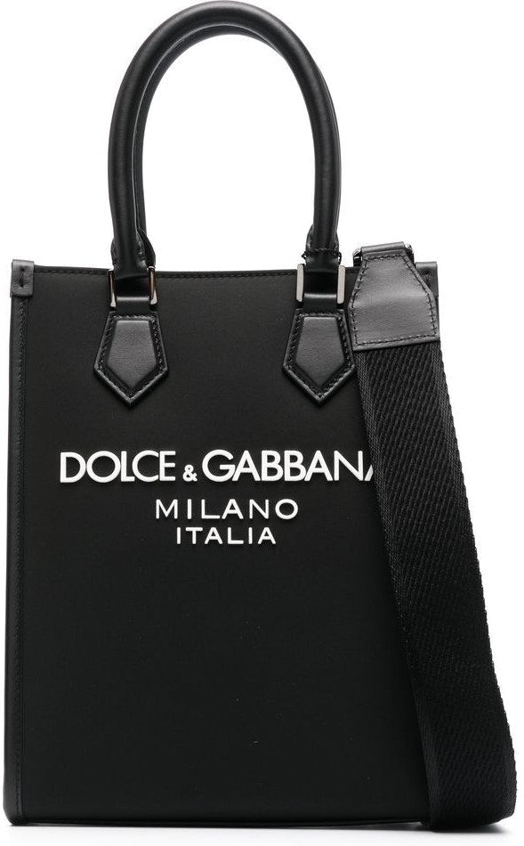 Dolce & Gabbana Men's Nylon Small Tote Bag in Black | Size UNI | BM2123AG1828B956