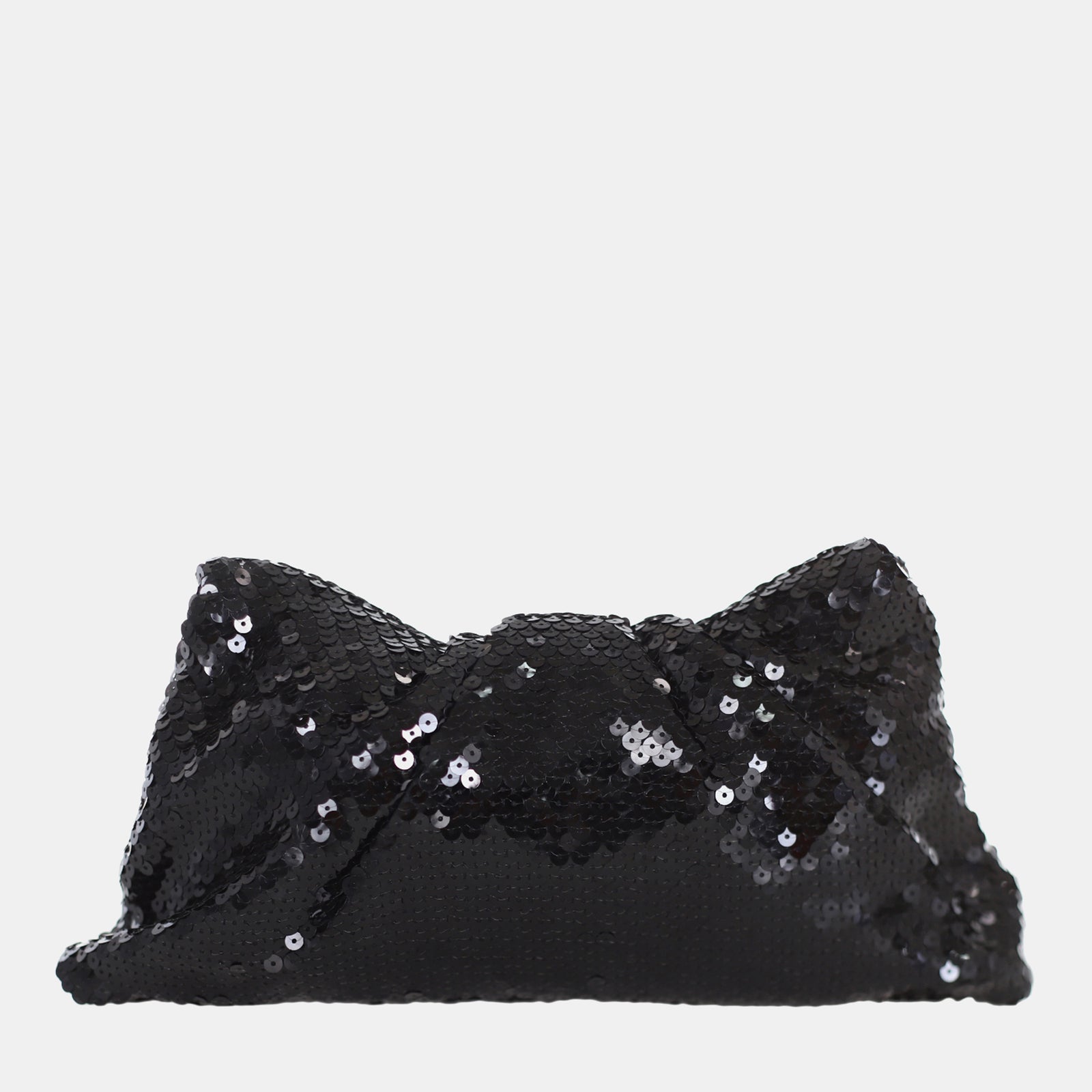 Chanel Schwarze CC-Clutch mit Pailletten im Envelope-Stil