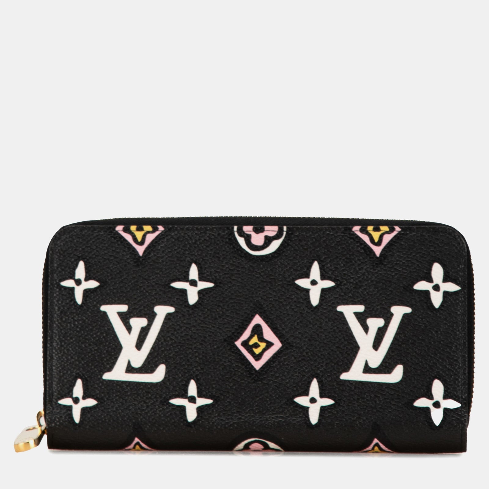 Louis Vuitton Schwarzes Monogramm-Riesen-Canvas „Wild At Heart“ Zippy-Geldbörse