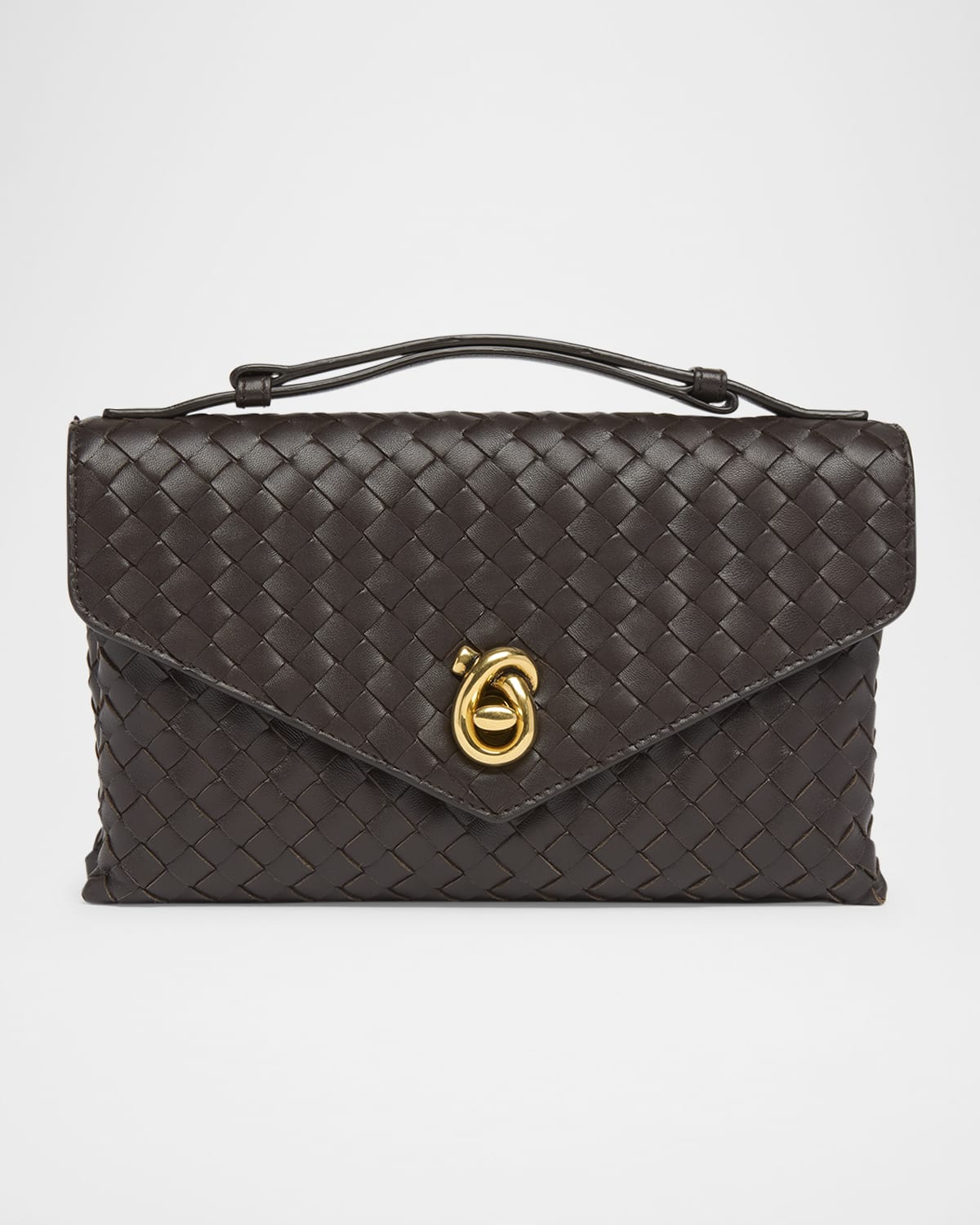 Bottega Veneta Knot Lock Leather Top-Handle Bag