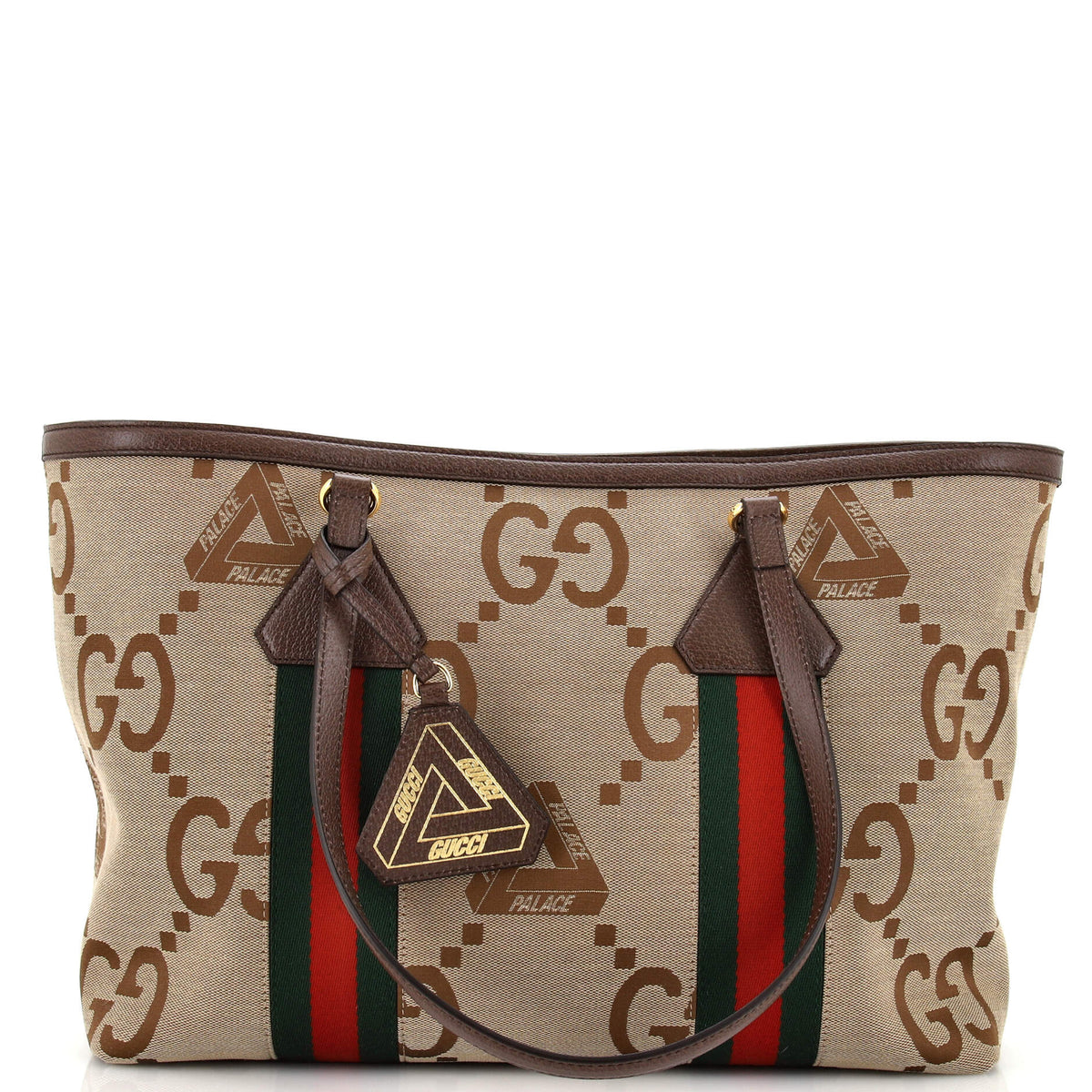 Gucci GUCCI x Palace Web Shopper Tote Jumbo GG Tri-Ferg Logo Canvas Medium