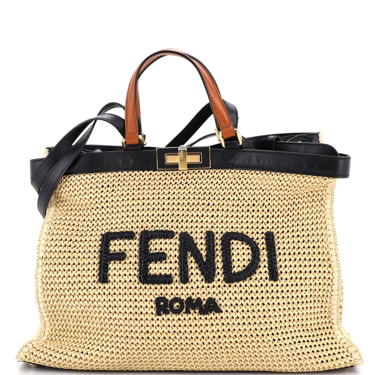 Fendi FENDI Peekaboo X-Tote Raffia Medium