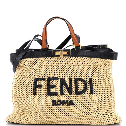 FENDI Peekaboo X-Tote Raffia Medium