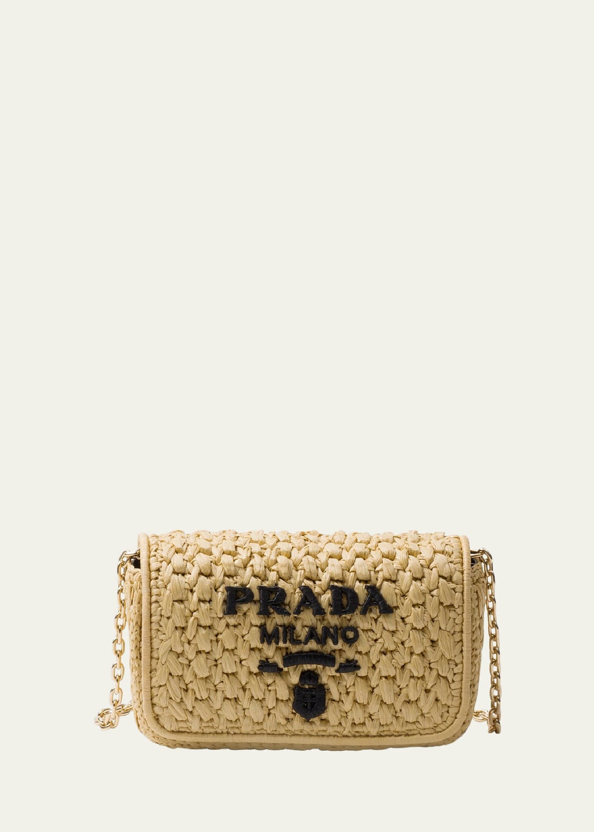 Prada Logo Crochet Clutch Bag