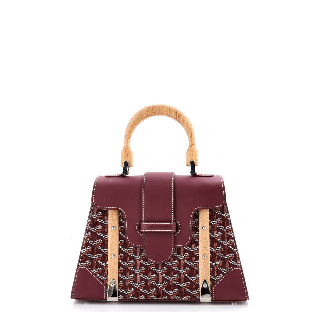 Goyard GOYARD Saigon Top Handle Bag Coated Canvas with Leather PM