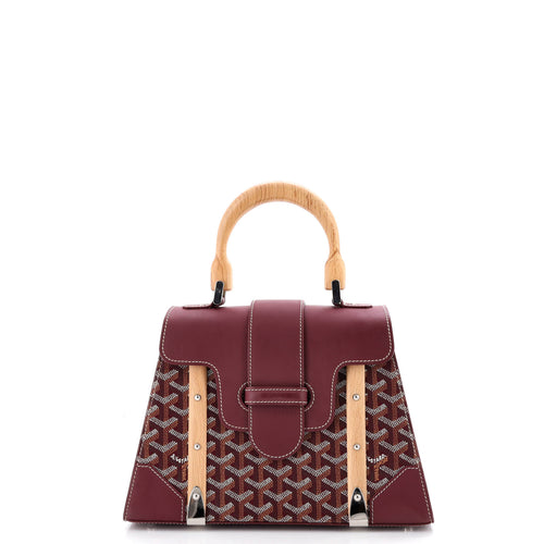 GOYARD Saigon Top Handle Bag Coated Canvas with Leather PM