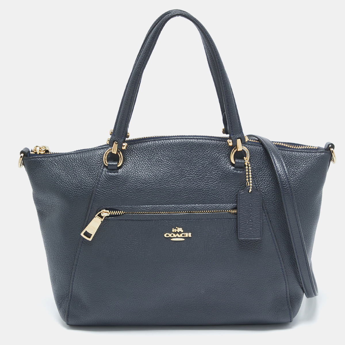 Coach Navy Blue Leather Prairie Satchel