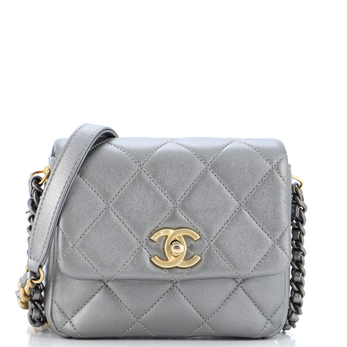 Chanel CHANEL Side Note Flap Bag Quilted Lambskin Mini