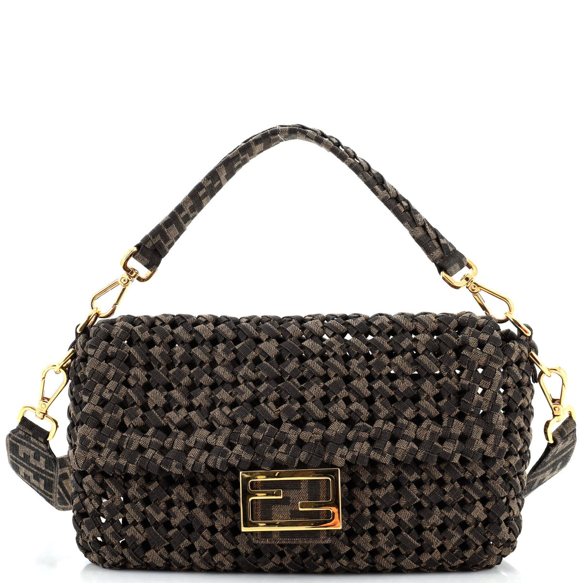 Fendi FENDI Baguette NM Bag Woven Zucca Canvas Medium