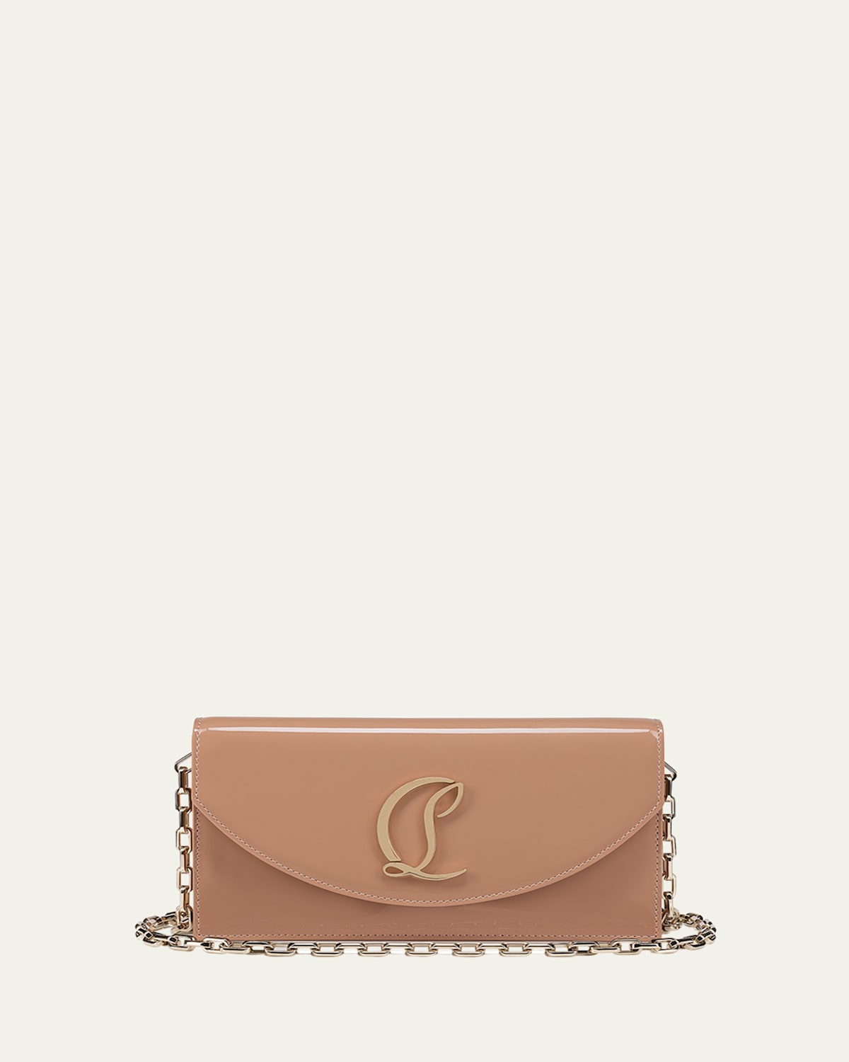 Christian Louboutin Loubi54 Flap Patent Leather Clutch Bag