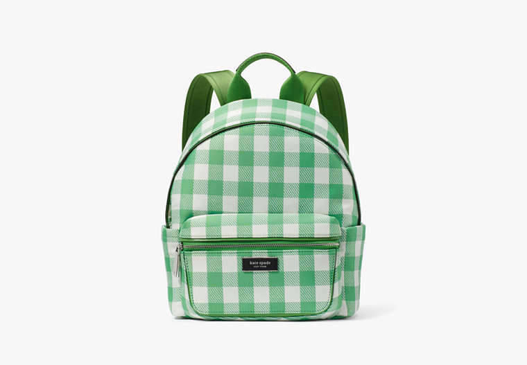 Kate Spade New York Sam Icon Gingham Printed Fabric Small Backpack