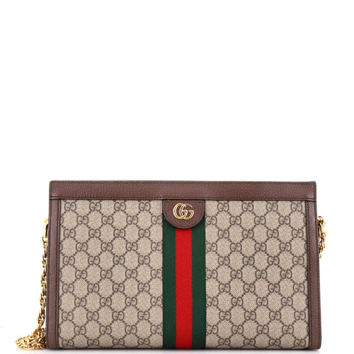 GUCCI Ophidia Chain Shoulder Bag GG Coated Canvas Medium