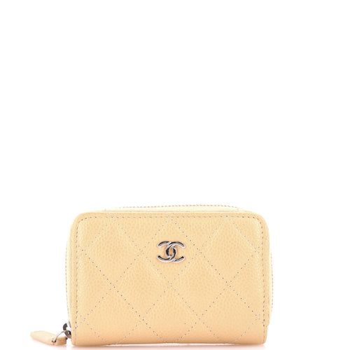 CHANEL CC Zip Coin Purse Quilted Caviar Small