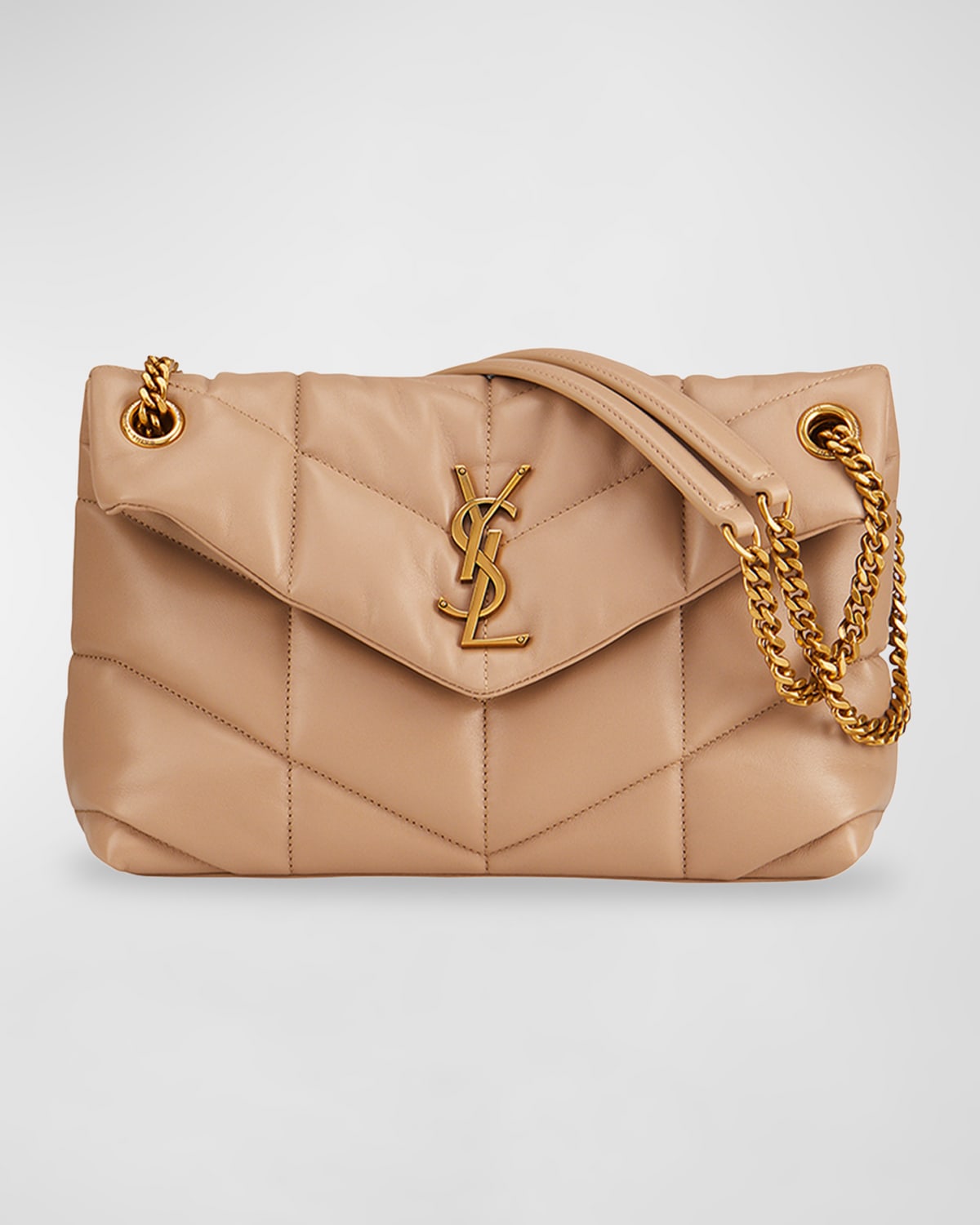 Saint Laurent Lou Puffer Small YSL Shoulder Bag in Quilted Leather