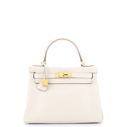 Kelly Handbag Light Clemence with Gold Hardware 28