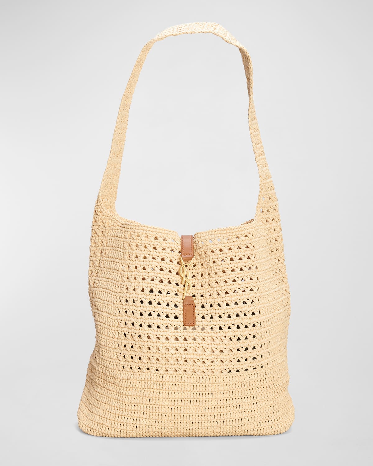 Saint Laurent Hobo YSL Shoulder Bag in Raffia