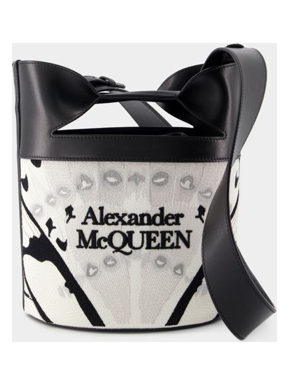 Alexander Mcqueen Women's The Bucket Bow Crossbody Bag in White | 77591216W119090