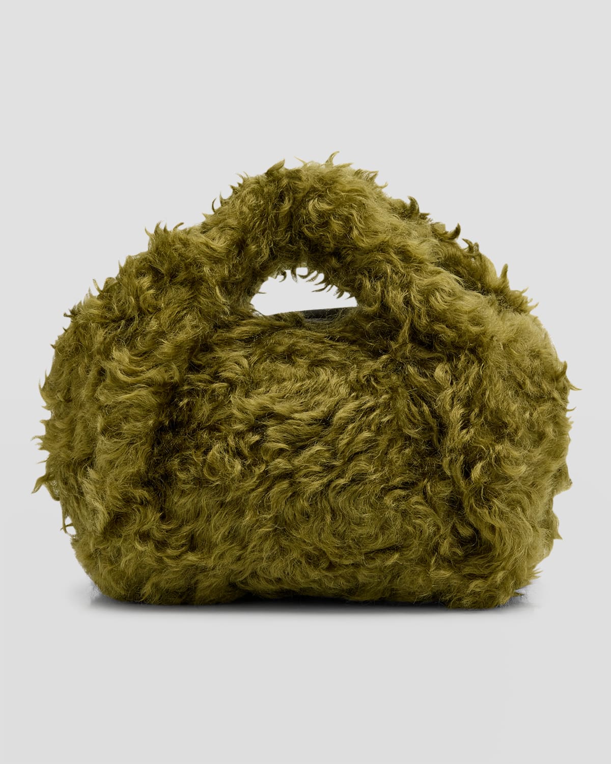 Dries Van Noten Twister Faux-Fur Top-Handle Bag