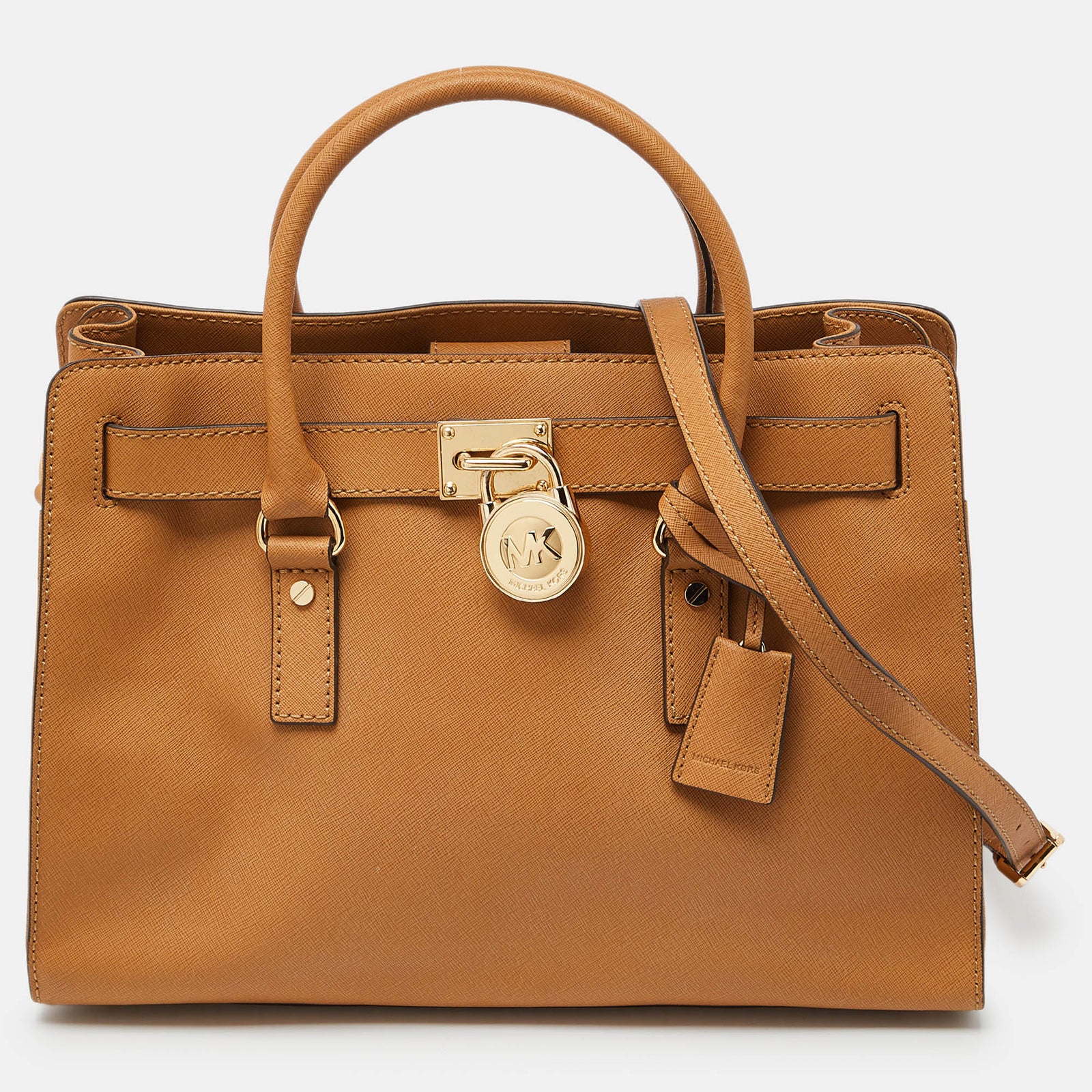 Michael Kors Beige Leather East/West Hamilton Tote