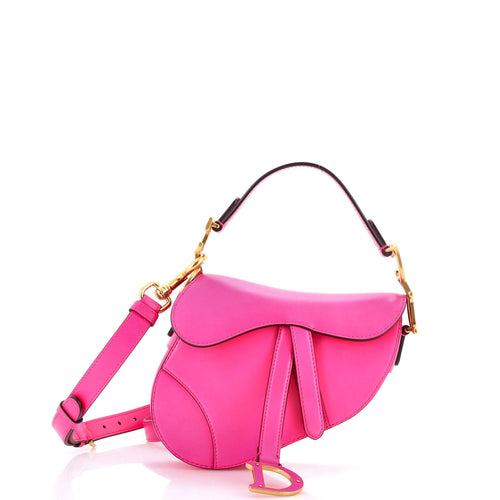 Saddle Handbag with Strap Leather Mini