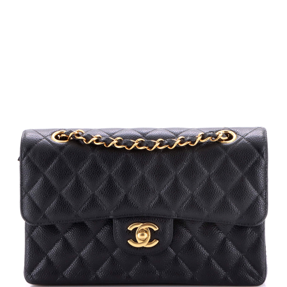 Chanel CHANEL Classic Double Flap Bag Quilted Caviar Small