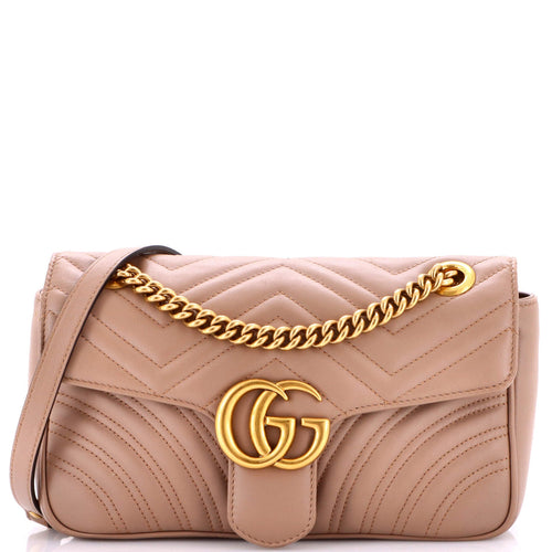 GUCCI GG Marmont Flap Bag Matelasse Leather Medium