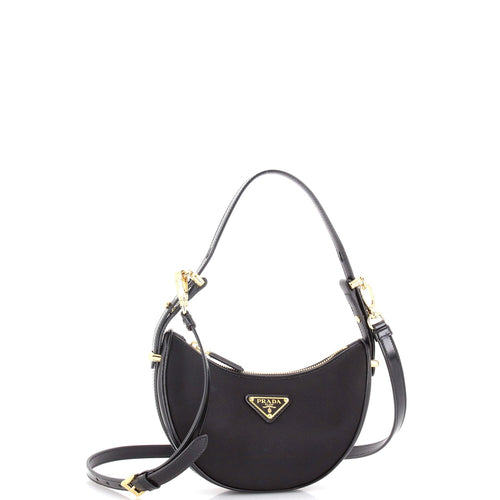 PRADA Arque Half Moon Hobo Tessuto Small