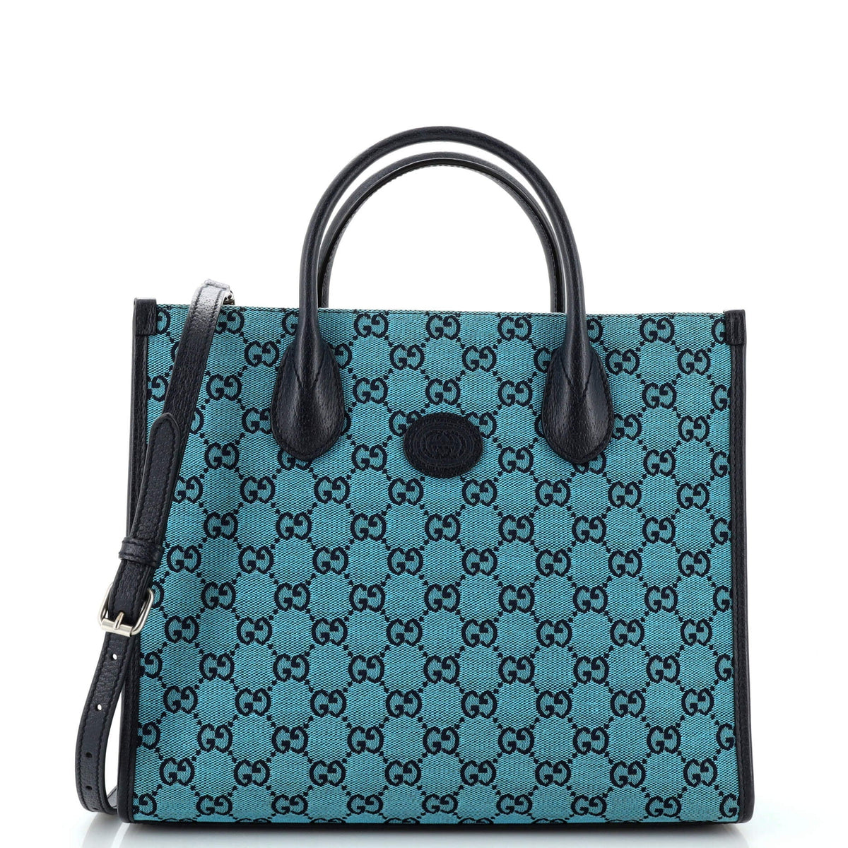 Gucci GUCCI Structured Top Handle Open Tote GG Canvas Small