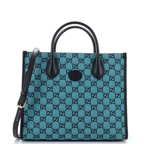 GUCCI Structured Top Handle Open Tote GG Canvas Small