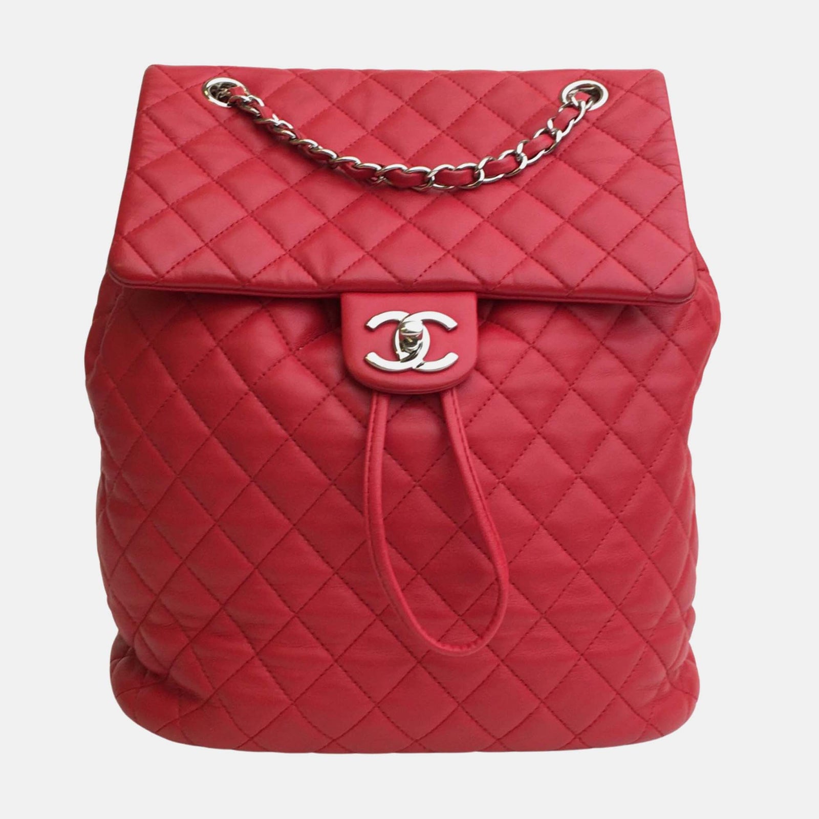 Chanel Red Leather Small Urban Spirit Backpacks