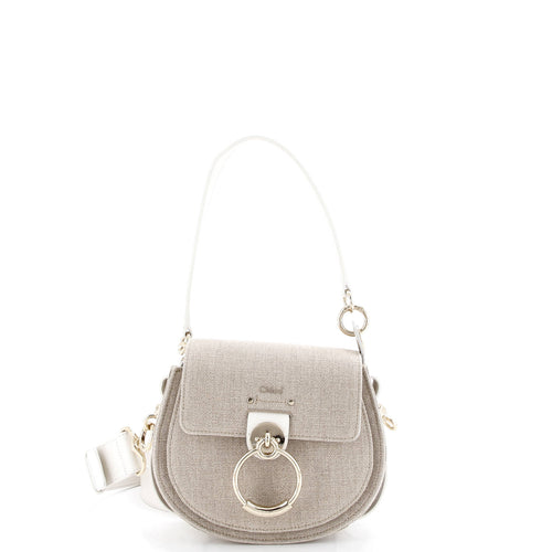 CHLOE Tess Bag Canvas with Leather Small