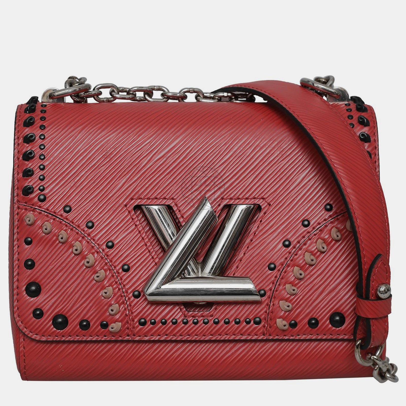 Louis Vuitton Sac à bandoulière PM en cuir épi rouge avec clous torsadés