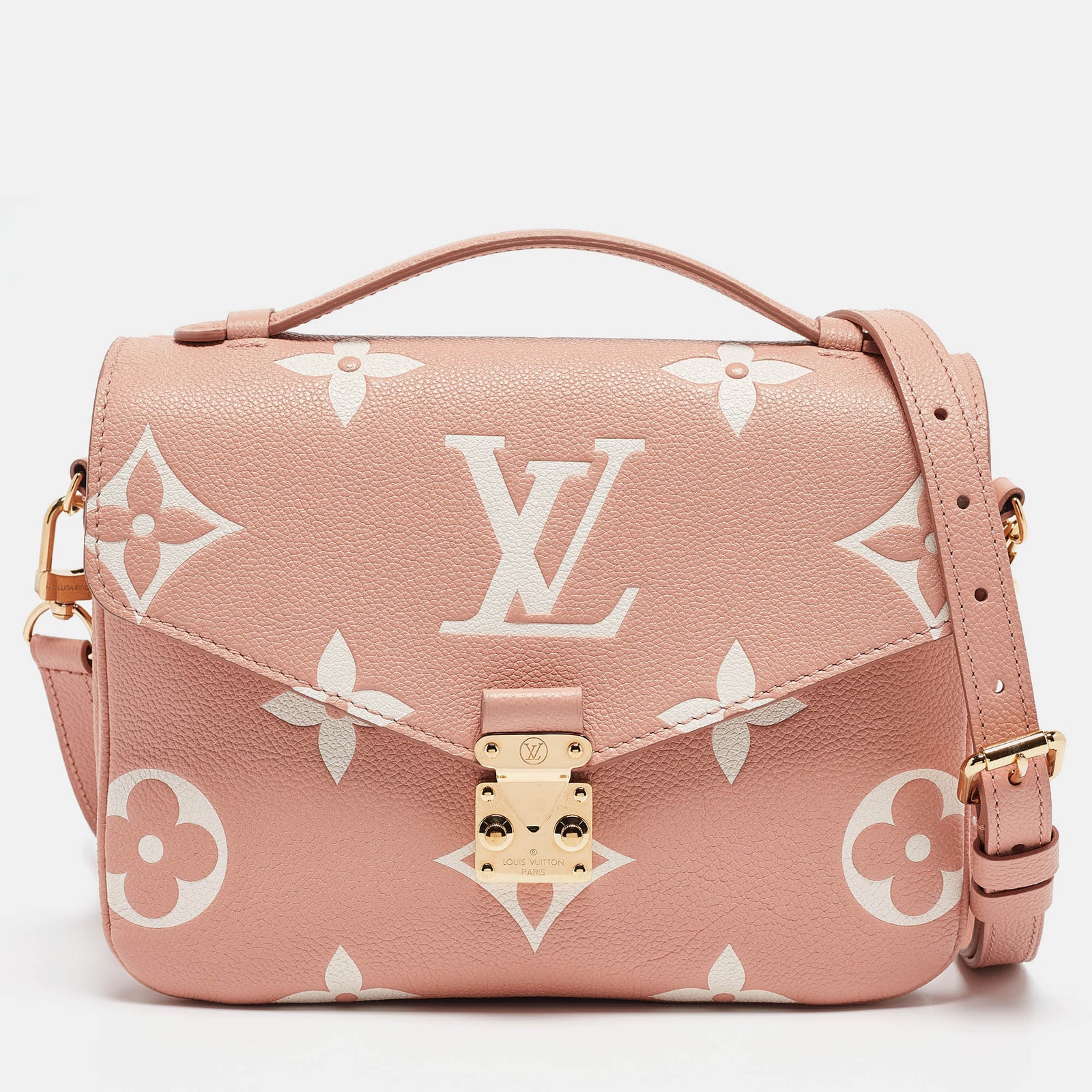 Louis Vuitton Arizona Beige Giant Monogram Empreinte Leder Pochette Metis Tasche