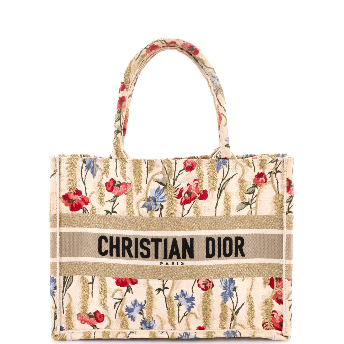 Christian Dior Book Tote Embroidered Canvas Medium