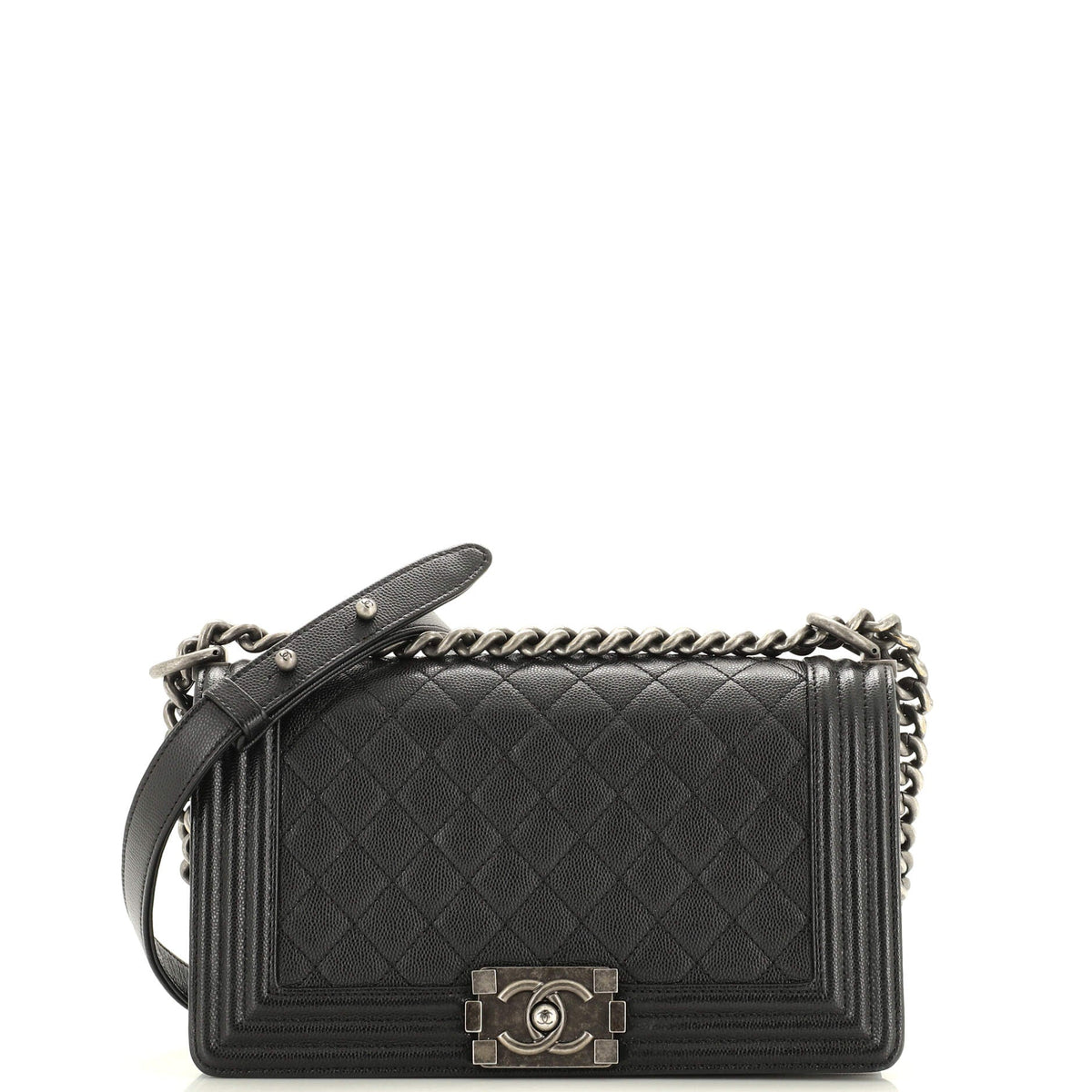 Chanel CHANEL Boy Flap Bag Quilted Caviar Old Medium