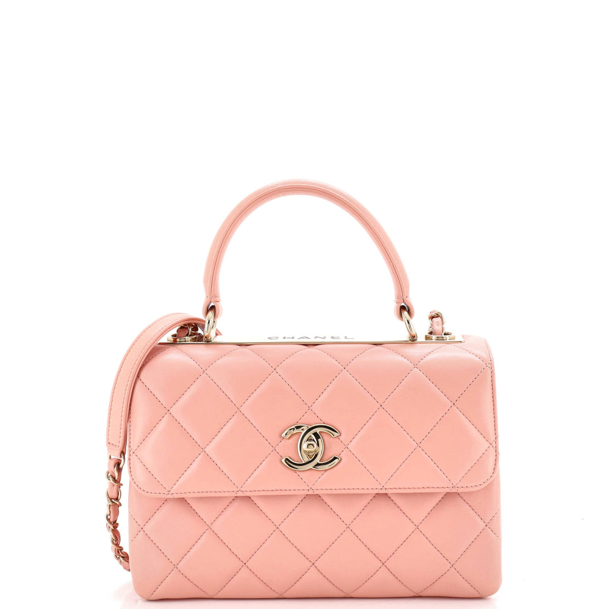Chanel CHANEL Trendy CC Top Handle Bag Quilted Lambskin Small