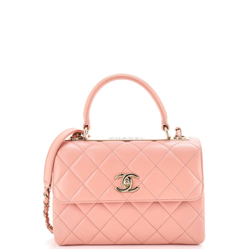 CHANEL Trendy CC Top Handle Bag Quilted Lambskin Small