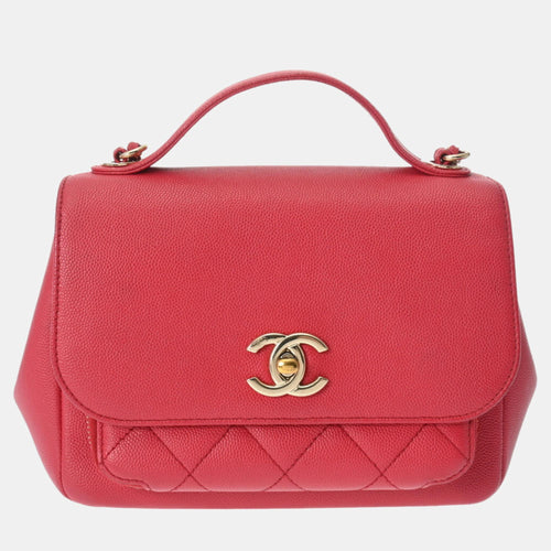 Pink Caviar Quilted Small Business Affinity Flap Bag
