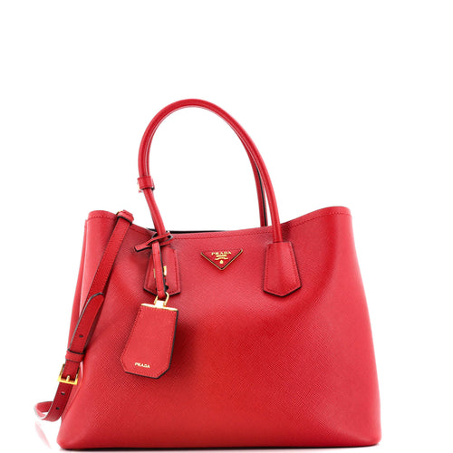 PRADA Cuir Double Tote Saffiano Leather Large