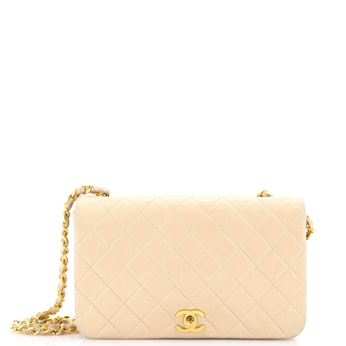 Chanel CHANEL Vintage Full Flap Bag Quilted Lambskin Medium